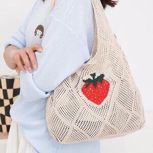 Crochet Mesh Beach Tote Shoulder Bag